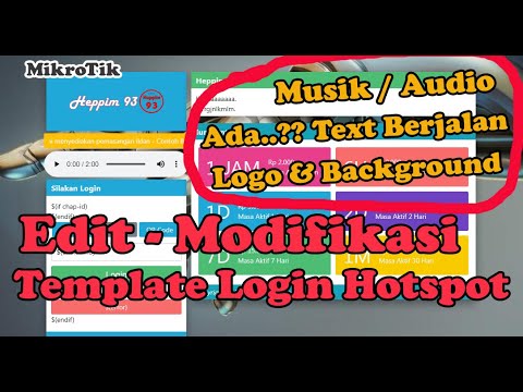 Mengedit Template Login Page Hotspot Mikrotik||Background Logo||Musik-Audio||Text Berjalan