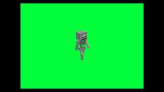Skeleton Walking Minecraft Green Screen Chroma key Animation