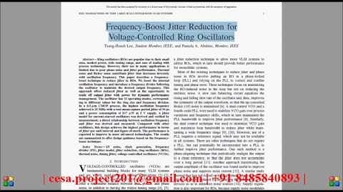 Frequency Boost Jitter Reduction for Voltage Controlled Ring Oscillators