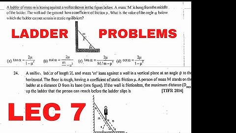 LEC-7|0सेHERO|CLASSICAL MECHANICS|LADDER PROBLEMS BASED ON FRICTION|#NETJRF2021 #JEST2021 #TIFR2022