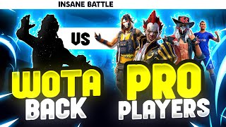 Overpower Wota is Back Vs Pro Players ||  Can he win against these pro players - Garena Free Fire