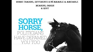 Horse Trading(Meaning & Origin), Difference b/w Amiable and Amicable (Hindi Version)