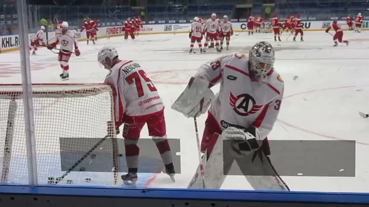 Johan Mattsson 33 and Igor Bobkov 30 pre-game warm up