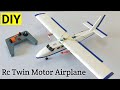 How to make rc twin motor airplane out of thermocol  diy twin otter plane  aeroplane rcplane