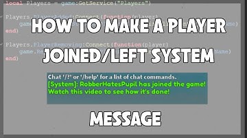 How to Make a Player Joined / Player Left System Message | ROBLOX Studio | RetribeZ Studios | Easy!