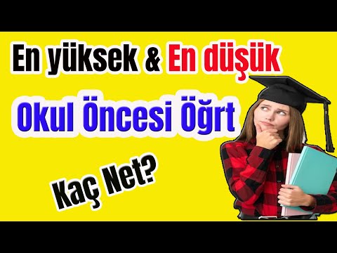 en yüksek ve en düşük okul öncesi öğretmenliği kaç net