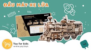 LK701 Locomotive Mechanical Wooden Train Kit | Robotime