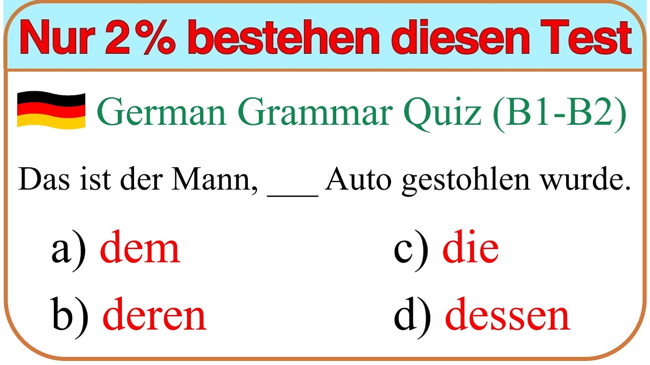 Deutschprüfung B1-B2: Bestehst du diesen Grammatik-Check? 📝