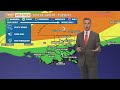 Hot & humid Monday with a few showers; severe weather possible Tuesday