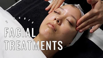 2 Hours of Professional Facial Treatments // soft spoken relaxing music to help you de-stress