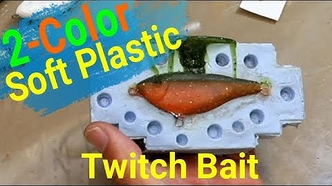 Making soft plastic lures, 2 colors