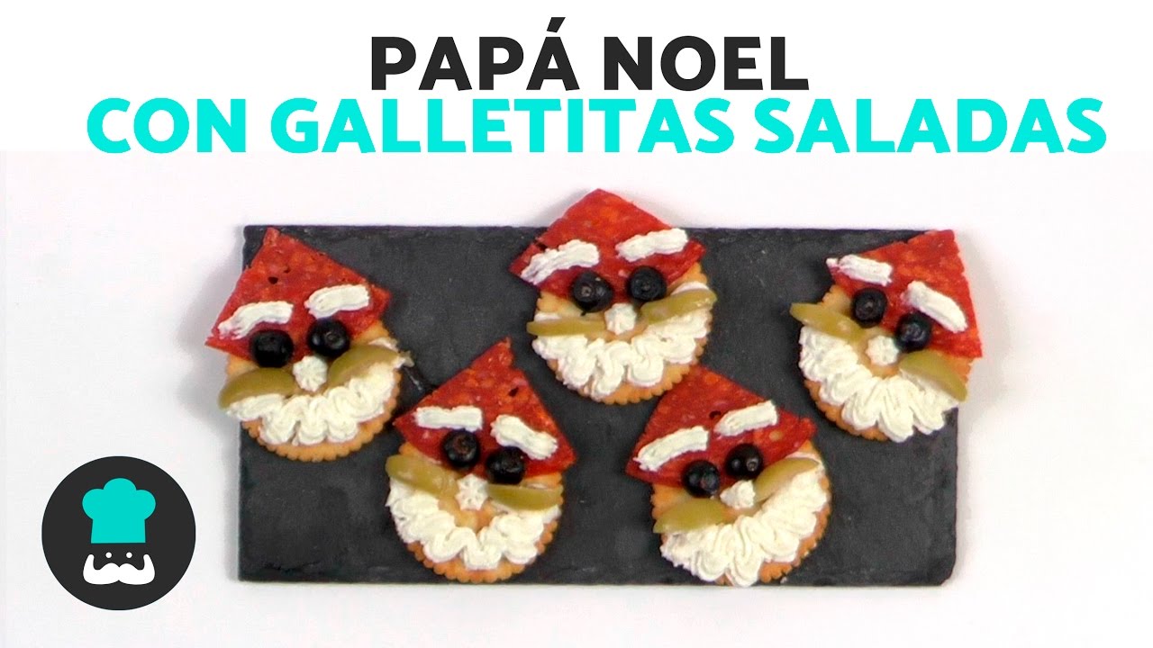 Recetas navideñas para niños - Papá Noel con galletas saladas - YouTube