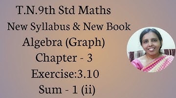 T.N.9th Std Maths  Exercise:3.10  Sum -1 (ii)  | Algebra (Graph)