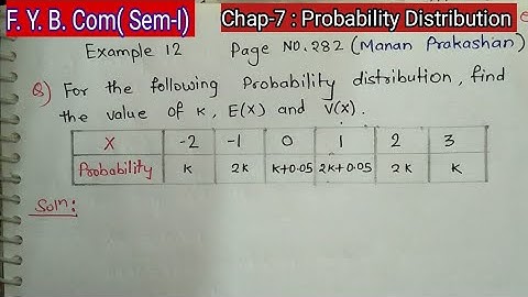Part-7  Probability Distribution | Fybcom ( Sem -1) | Mathematics & statistics by Ramesh Sir