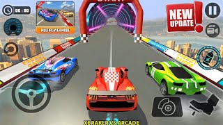 Impossible Car Tracks 3D - New Update Multiplayer Mode - Red Car vs Green and Blue Cars Gameplay