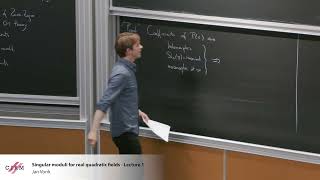 Jan Vonk: Singular moduli for real quadratic fields - Lecture 1