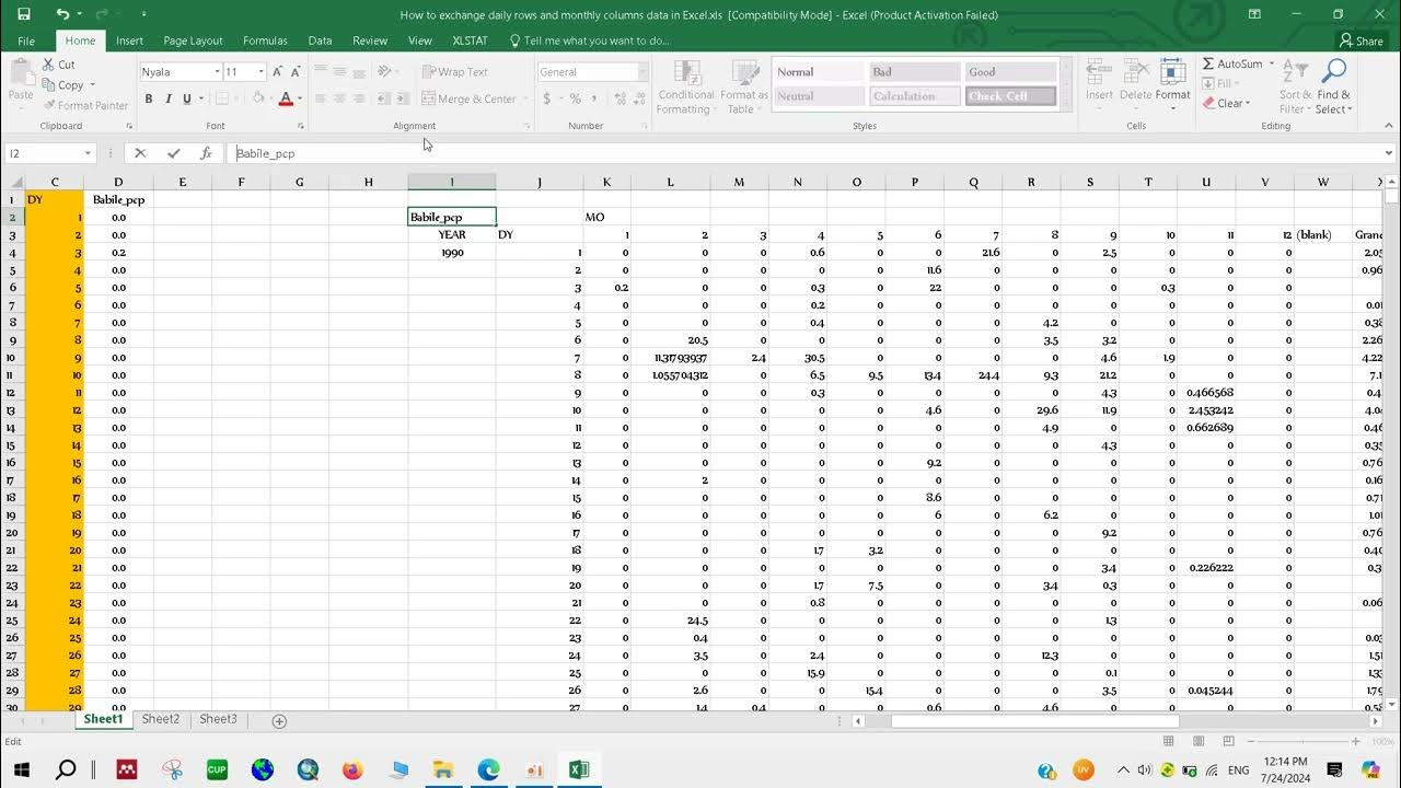 How to exchange daily rows and monthly columns data in excel youtube
