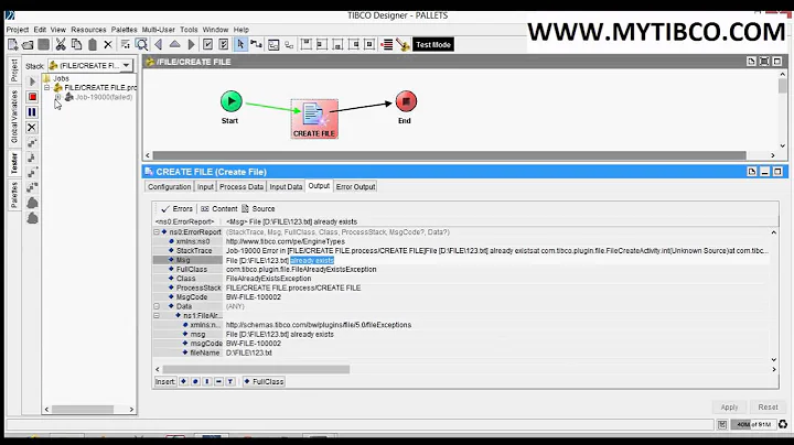 TIBCO BW CREATE FILE PALLET