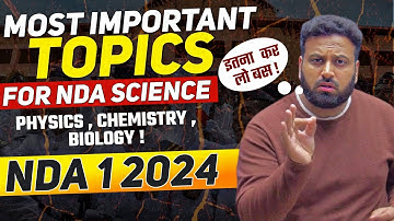 Most Important Topics For NDA 1 2024 Science🔥 Physics, Chemistry & Biology For NDA 2024- Lws