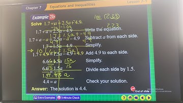Solving Equations w/ Variables on both sides (7.1)