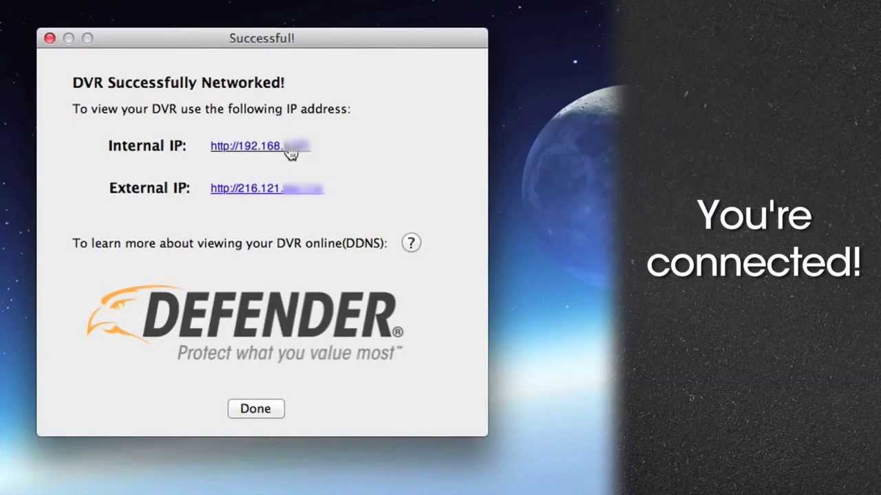 defender dvr mobile setup