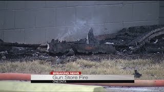 Fire crews fight blaze at gun store in Oneonta