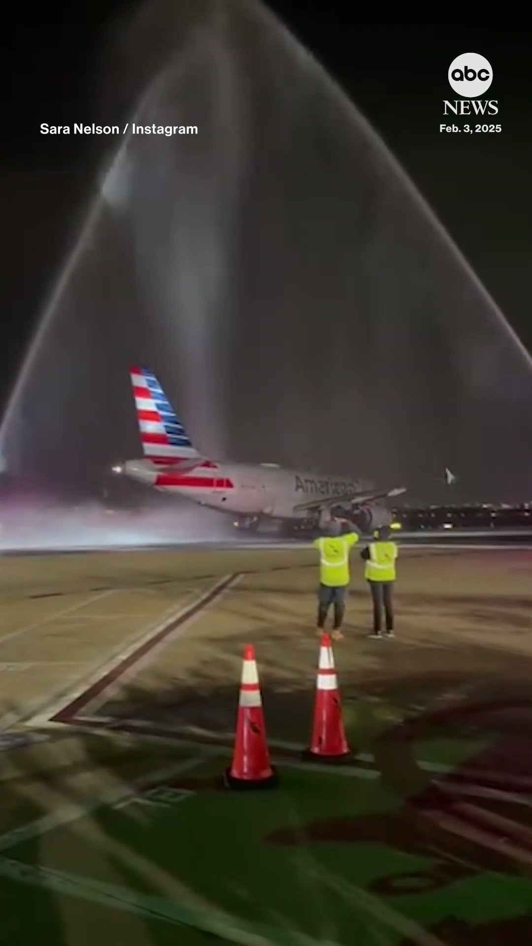Water cannon salute pays tribute to flight attendant killed in D.C. crash