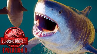 JURASSIC WORLD EVOLUTION 3 - POTĘŻNY MEGALODON vs MOZAZAUR - (NOWY UPDATE)