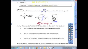 7.2 Volume of Solids of Known Cross-Sections