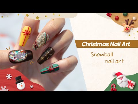 크리스마스🎄움직이는 스노우 볼✨ㅣ빈티지 페어리 크리스마스 세트ㅣSnowball nailartㅣ#christmas #christmasnail #snowball #nailart