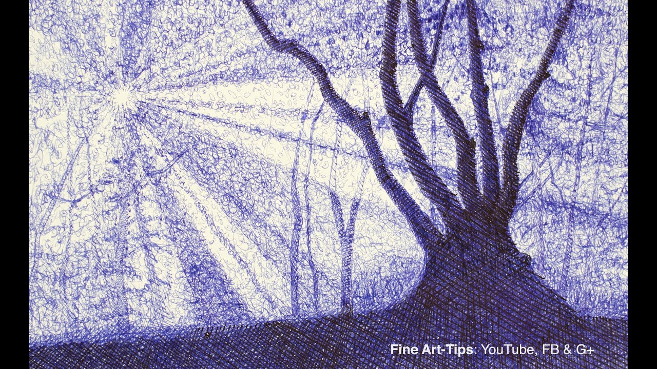 ⁣How to Draw a Tree & Forest With Pen & Ink - Narrated - Light Effect
