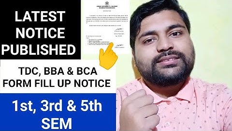 Latest notice regarding TDC form fill up | 1st, 3rd & 5th Sem | Assam University | Pranoy Roy