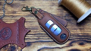 Чехол для смартключа/smart key case Mazda 6 GJ из кожи Crazy Horse Whiskey от #wildleathercraft