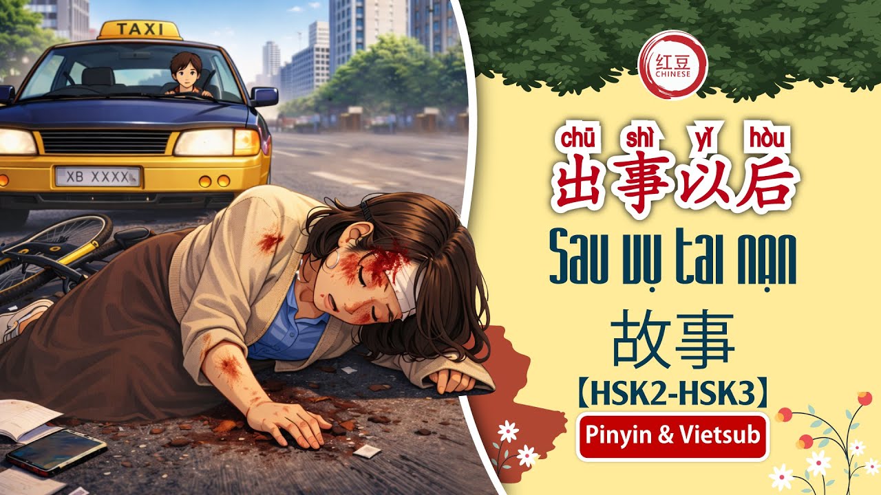 【HSK2-HSK3】故事: 出事以后 | Sau vụ tai nạn | Luyện Nghe Tiếng Trung | Vietsub & pinyin