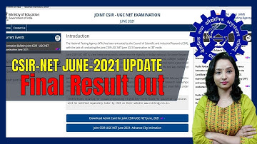 CSIR NET JUNE 2021 FINAL RESULT ANNOUNCEMENT
