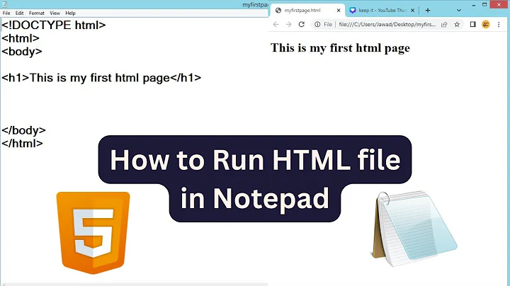 How to save html file in notepad