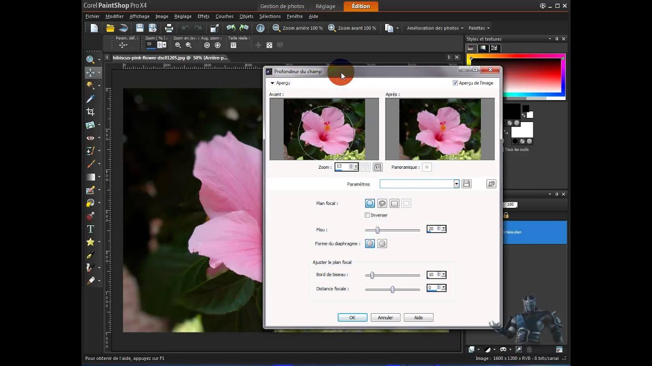 tuto pro x 4 profondeur de champs YouTube