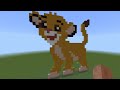 built the art of the character from the cartoon simba.  in Minecraft