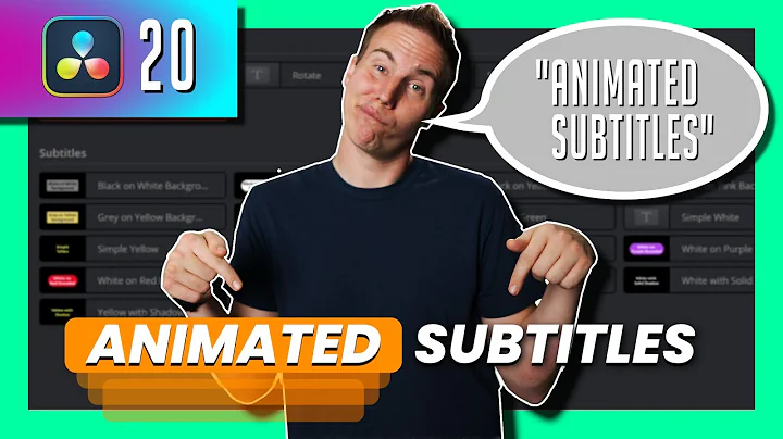 ANIMATED SUBTITLES in Resolve 20!