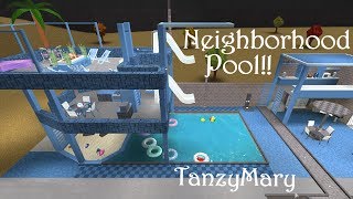 Bloxburg | Neighborhood Pool Playground Speed Build, Walkthrough & Mini RP