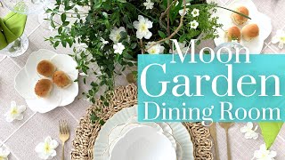 White Floral Spring Tablescape ✣ Centerpiece Making ✣ Treat Bar ✣ Dining Room Inspiration for April