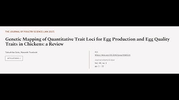 Genetic Mapping of Quantitative Trait Loci for Egg Production and Egg Quality Traits ... | RTCL.TV