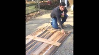 Easy DIY headboard out of reclaimed wood.