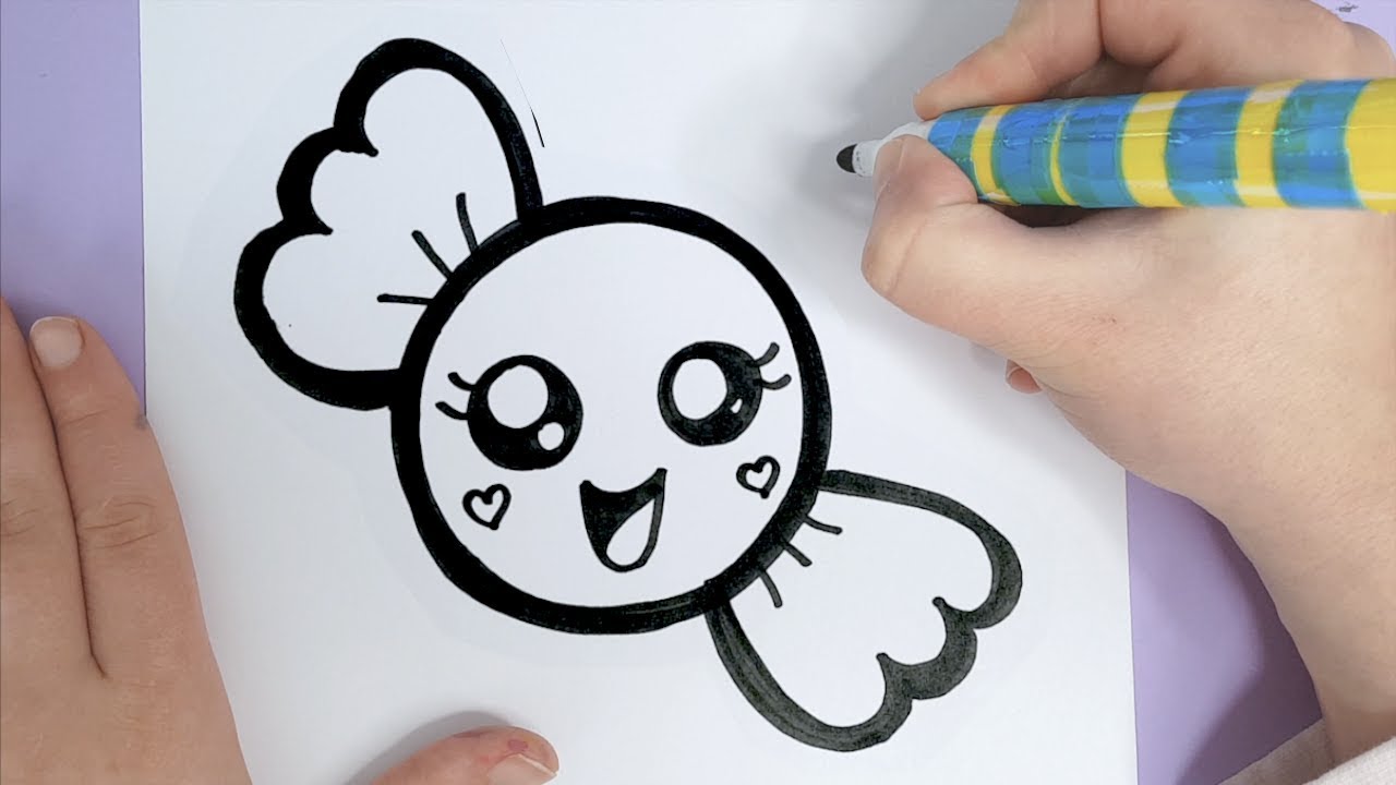 How to Draw a Super CUTE Candy Happy Drawings YouTube