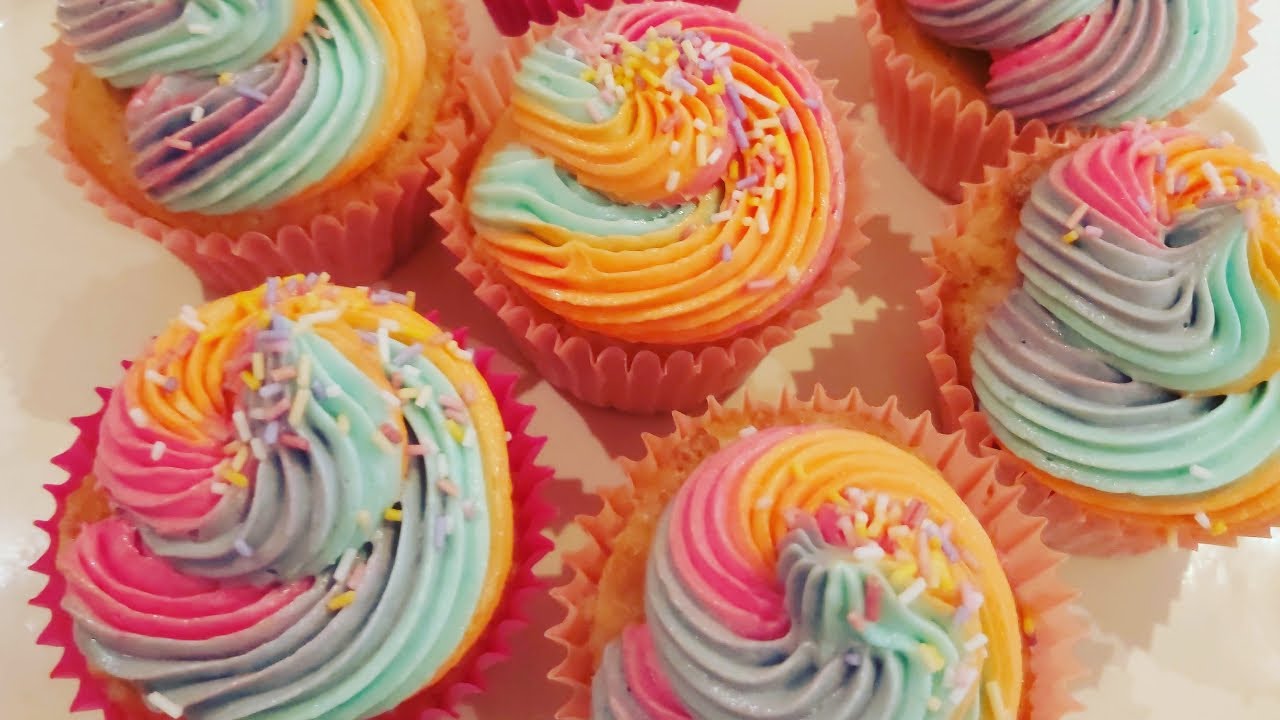 Szivarvany Cupcake Rainbow Cupcake Eva Cakes Youtube