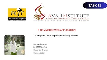Web Project Task 11 | 1st Year | Semester  01 | Java Institute