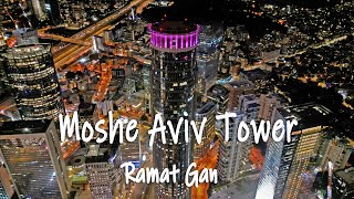 Moshe Aviv Tower at Night. Ramat Gan.