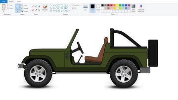 How to draw Jeep in your computer using Ms Paint | Car Drawing Tutorial. #mspaintdrawing