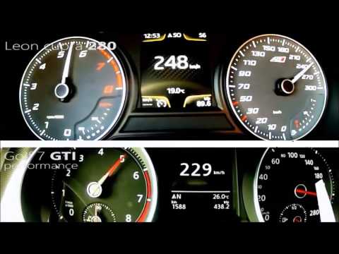 Seat Leon Cupra vs Golf 7 GTI Hız Testi