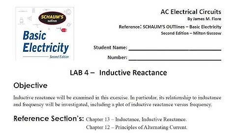 AC Electrical Circuits Lab 4 - (KEYSIGHT) XL Inductive Reactance